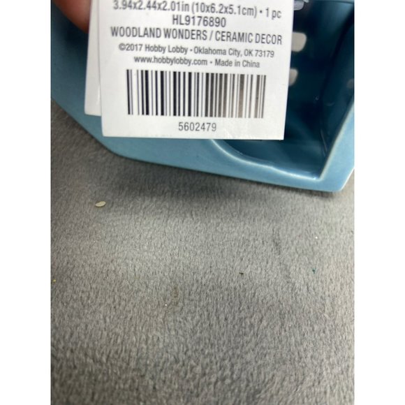 Woodland Wonders Blue Ceramic Candleholders Farmhouse Homes 4 Piece Set - Picture 6 of 7